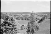 Utsikt från järnvägsspåret över Ångermanälvens dalgång på linjen mellan Långsele och Mellansel.