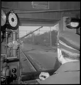 Förarhytt på ett ellok.