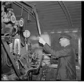 Lokförare i arbete.