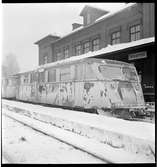 Rälsbusståg vid Sollefteå station. Statens Järnvägar, SJ Y0 399.