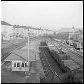 Vy över bangårdsområde i Sundbyberg N.