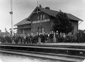 Skåne - Hallands Järnväg, SHJ, Vallberga station. troligen invigning.