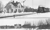 VGJ 27 med tåg.
VGJ ,Västergötland - Göteborgs Järnväg 
Trafikplats anlagd 1910. En- och enhalvvånings putsad stationsbyggning, renoverad invändig 1947