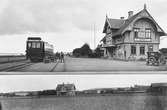 Lerdala station med Västergötland - Göteborgs Järnvägar, VGJ motorcagn.