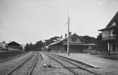 Ryd station anlagd 1874. Till höger skymtar järnvägshotellet.