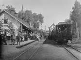 Klavreström station. Invigning av den för trafik öppnade fortsättningen av Växjö-Klavreström Järnväg till Åsheda kyrkoby.