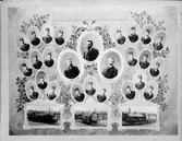 Kollage med folk och lok från Borås - Alvesta Järnväg, BAJ