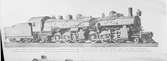 (Atchison, Topeka and Santa Fe Railway ) AT&SF lok 3322