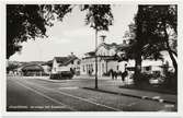 Järnväg- och busstation i Jönköping.