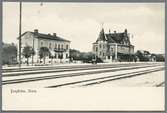 Bangården och stationen i Skara.