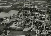 Flygfoto över Skurup. Malmö - Ystads Järnväg, MYJ.