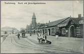 Trelleborg nedre järnvägsstation, tullhus och Kontinentroutens expedition.