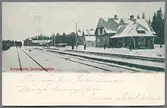 Station sedd från spår vintertid.
