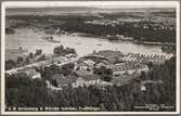 Flygfoto över Stridsberg & Biörcks fabriker i Trollhättan.
