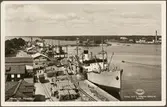 Vy över Västerviks hamn med fartygen 