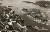 Flygvy över Svartvik pappersmassefabrik.