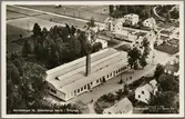 Flygfoto över Hjalmar Söderbergs syfabrik i Örbyhus.