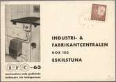 Reklamkort för Industri och Fabrikantcentralen.