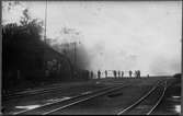 Gamleby station under branden den 18 juni 1920.