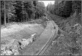 Breddningsarbete linjen norr om Överum foto från landsvägsbron.