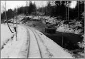 Första arbetet med breddningen Båtsjön, Forsaström 1962.