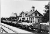 Grängesberg C station med Frövi - Ludvika Järnväg, FLJ lok 18, FLJ lok 4 