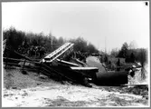 Vetlanda - Målilla Järnväg, HvMJ. Järnvägsolycka på linjen strax öster om Järnforsen station vid Jeppehål.