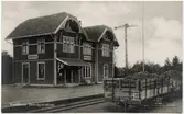Skövde Axvalls Järnväg, SAJ. Vy från Varnhems järnvägsstation på 1930-talet.