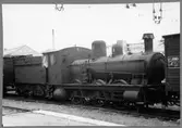 Avställt ånglok väntar på skrotningen. Statens Järnvägar, SJ Kd 573.