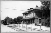 Statens Järnvägar, SJ A lok med tåg vid Stehag station.