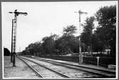 Bergsbrunna stations bangård och plantering. Stationen öppnad 1866.