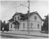 Borensberg station på 1930-talet. Mellersta Östergötlands Järnväg.