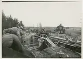 Brobygge vid Brovallen på 1930-talet.