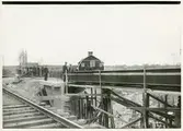 Brobygge vid Brovallen på 1930-talet.