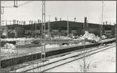 Gävle driftverkstad under byggnad färdig år 1968.