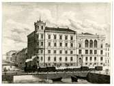 F.W. Hasselblad & Company nyuppförda magasin- och handelsplats vid Sankt Eriks torg 1875.