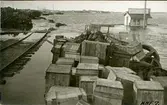 Vårflod, översvämning av hamnbangården.