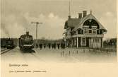 Borås - Alvesta Järnväg, BAJ lok 7. Hjortsberga station omkring år 1903, före branden.