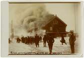 Kiruna stationshus brinner ned till grunden på morgonen 26 april 1915