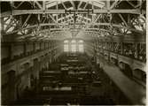 Huvudverkstaden vid Malmö station. Västra lokuppsättningsskeppet med 80-tons skeppet.