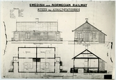 Sverige & Norge Järnväg, S&NJ, Ritning på Anutkaski, nuvarande Polcirkeln Station. Svenska och Norska Järnväg anhalt station, byggdes 13 st likadana.