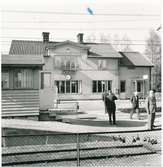 Stockholm - Rimbo Järnväg, SRJ. Rimbo station 1960.