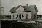 Skillingaryds första stationshus, nedbrann februari 1882.