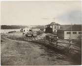 Vänersborg station på 1870-talet, östra bangården.