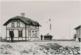 Öjkrokens station. Borgholm-Böda Järnväg, BBJ. Banan öppnades 1/12 1906. Nedlagd 1/10 1961. Såld 1962 till en privatperson.