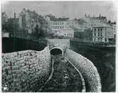 Sammanbindningsbanan med byggnation vid Södra Tunnelmynningen.