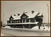 Stationshuset i Kiruna som nedbrann 1915-04-26.