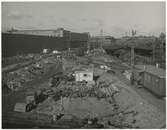 Statens Järnvägar, SJ, Stockholm centralstationen ombyggnad av bangården 1954.