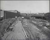 Stockholm Centralstation under ombyggnad av bangården.