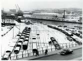 Stockholm Hammarbyhamnen. Foto från Skanstullsbron 1962 december.